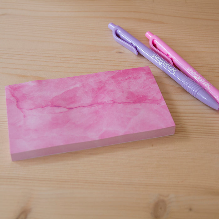 Sticky Notes 75x125mm Marble Pink