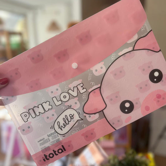 Bolsa Envelope A4 com mola PIG Porquinho