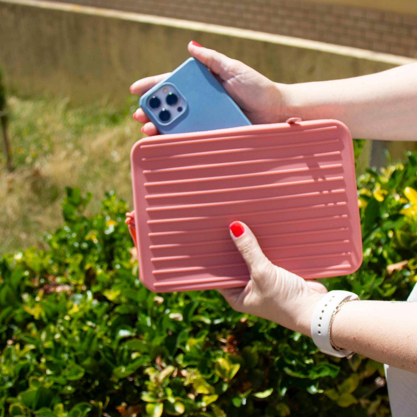 Bolsa Grande Silicone Rectangular Verde