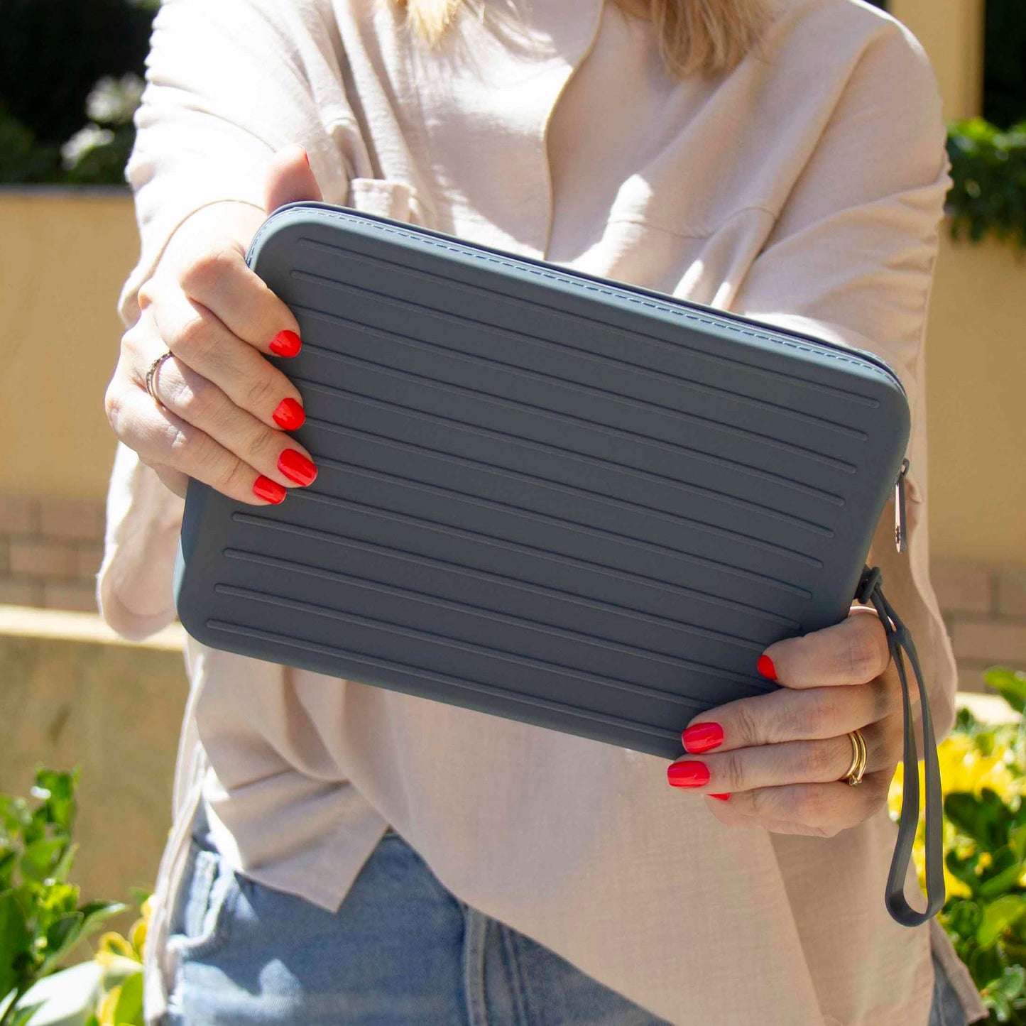 Bolsa Grande Silicone Rectangular Azul