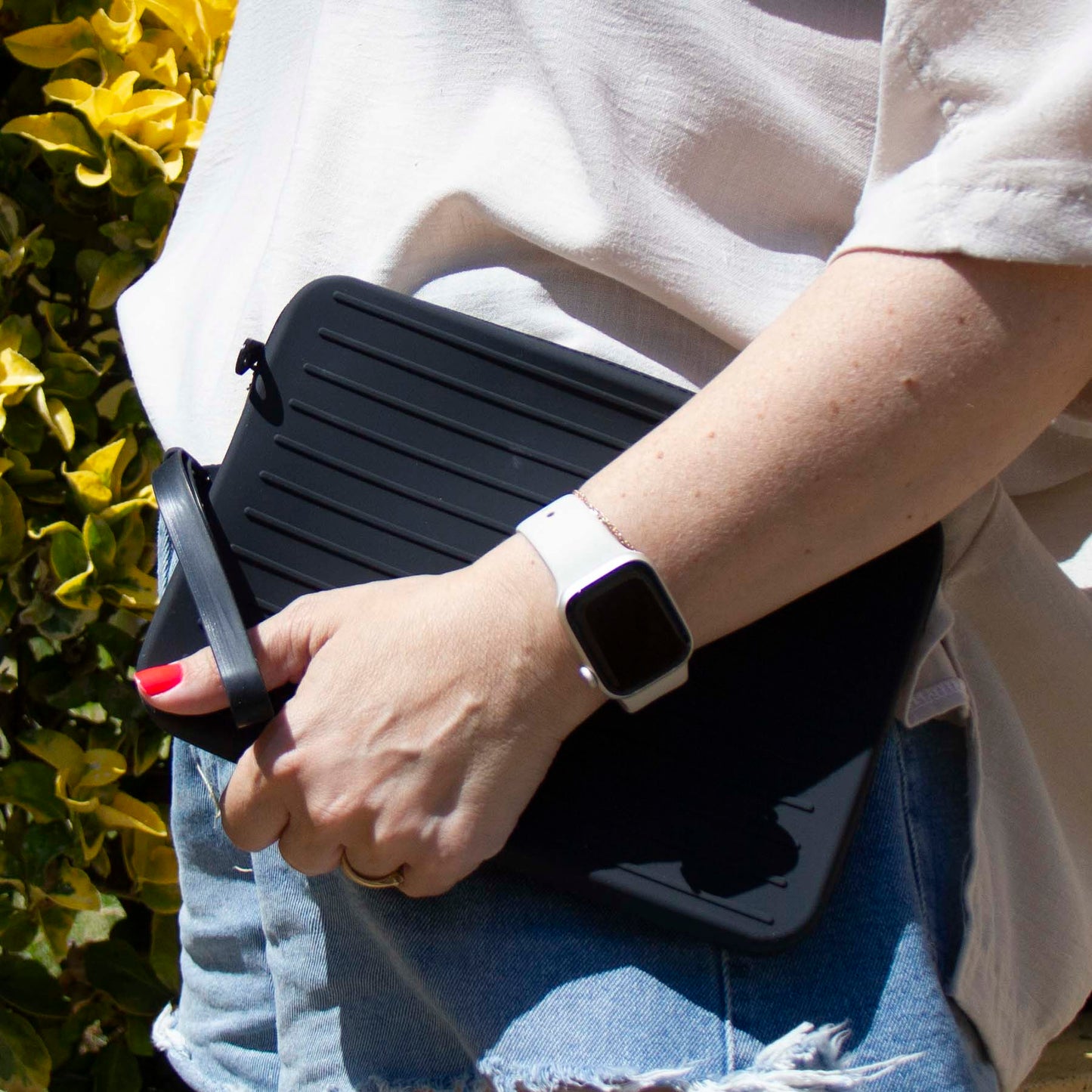 Bolsa Grande Silicone Rectangular Preto
