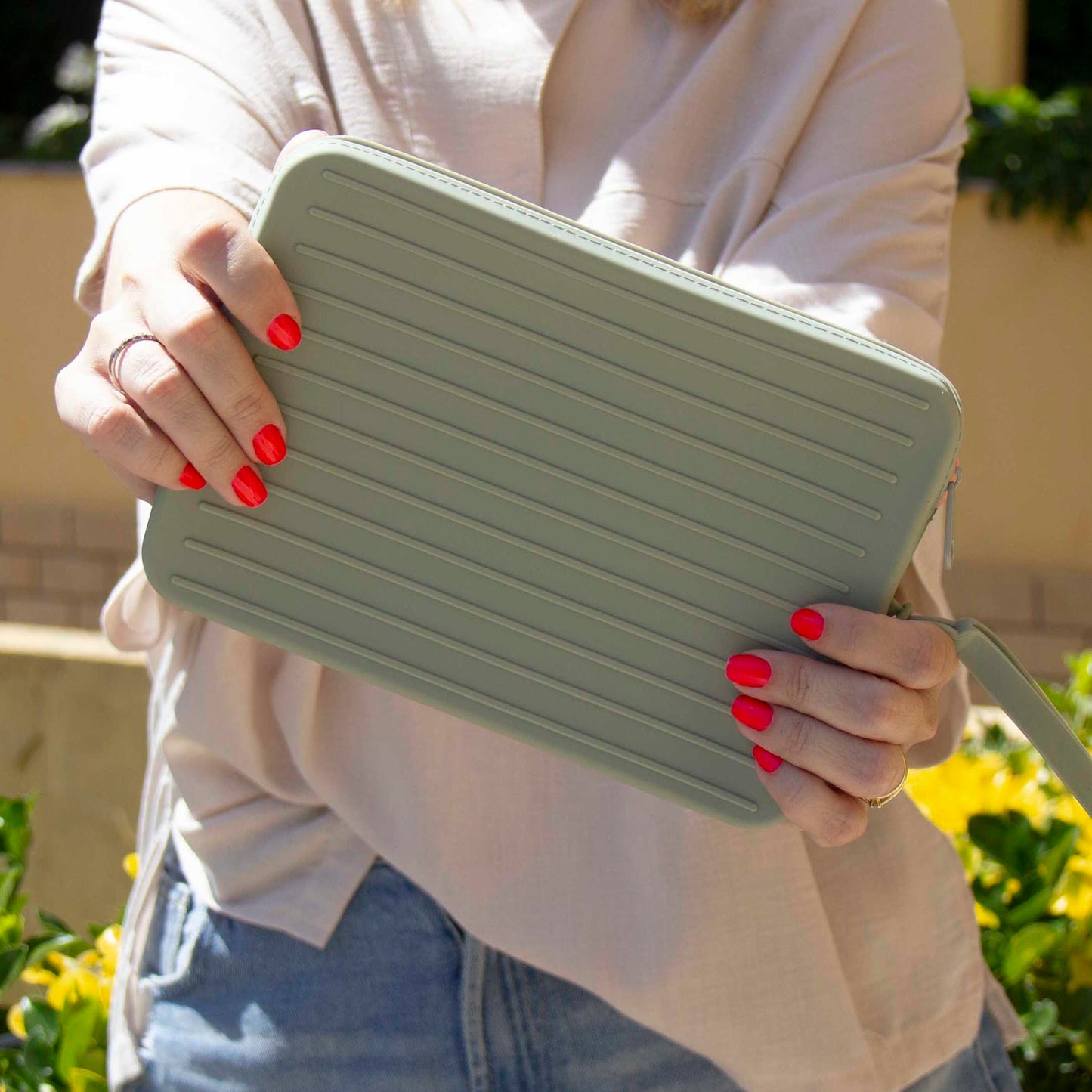 Bolsa Grande Silicone Rectangular Verde