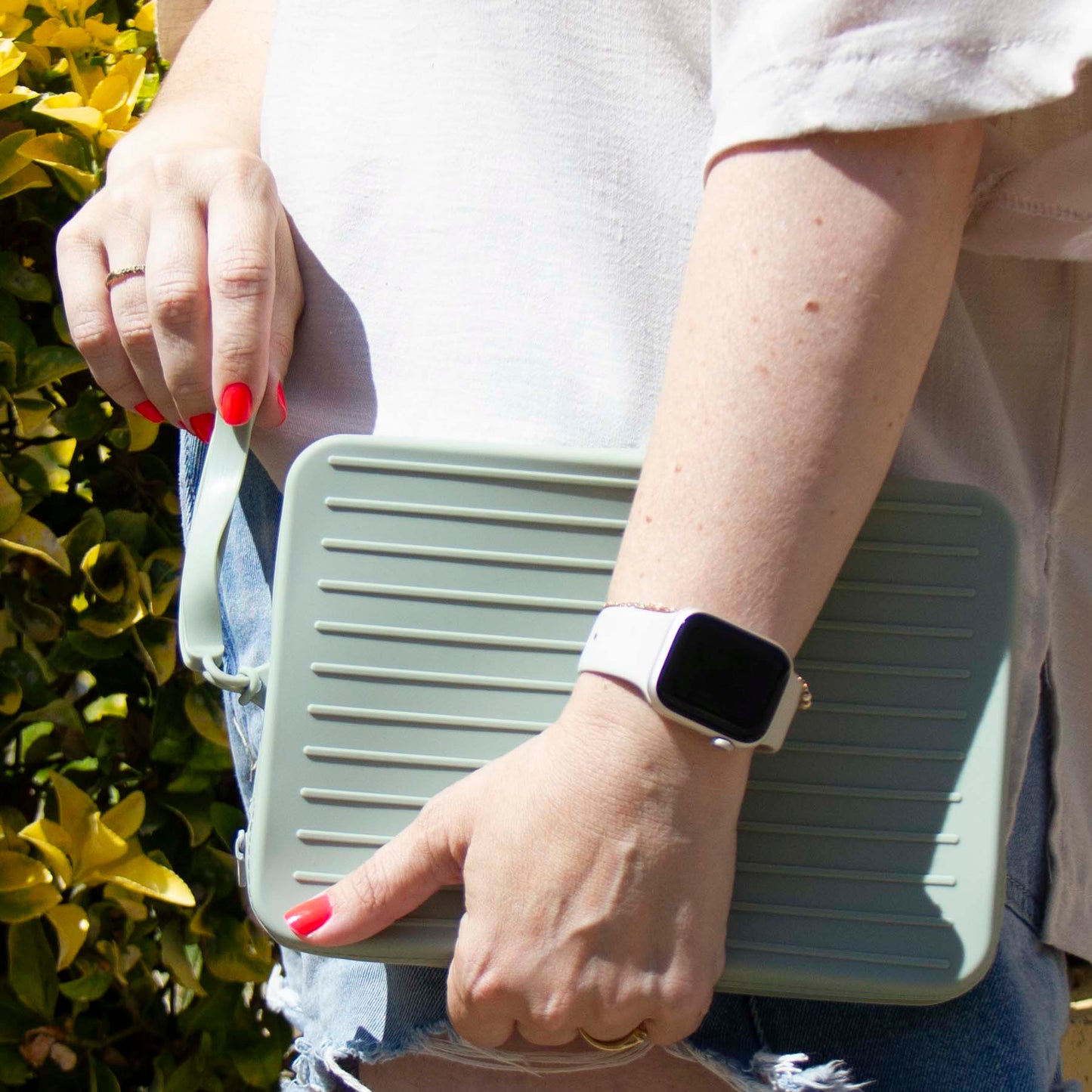 Bolsa Grande Silicone Rectangular Verde