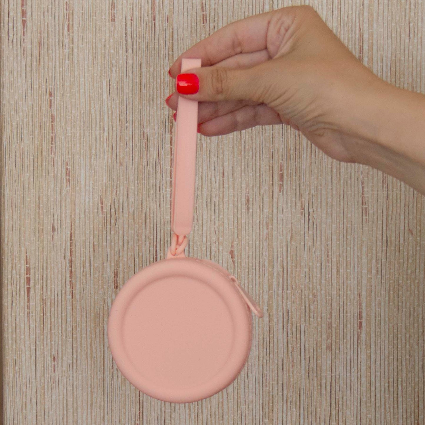 Bolsa Pequena Silicone Redonda Rosa