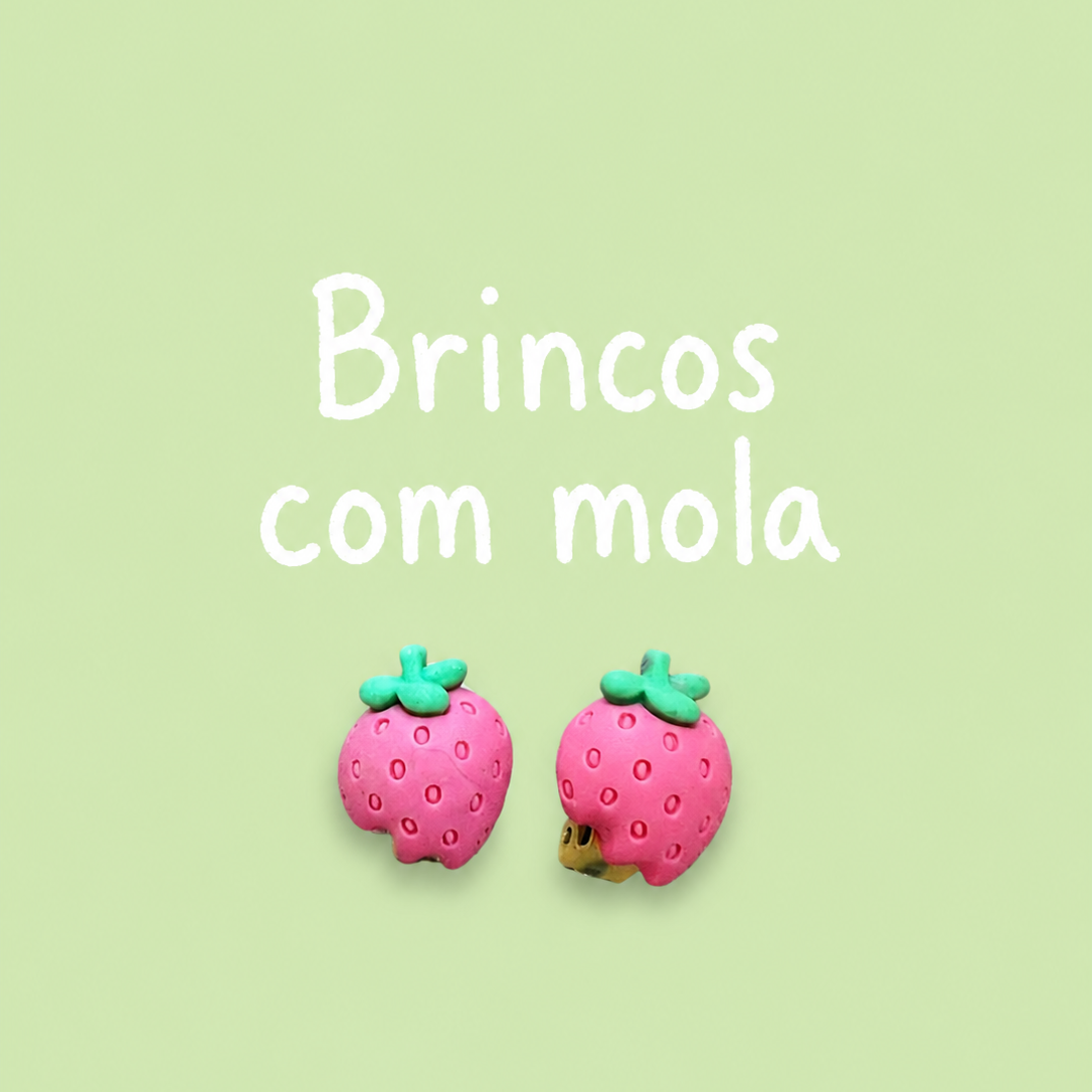 Brincos de mola Strawberry Morangos