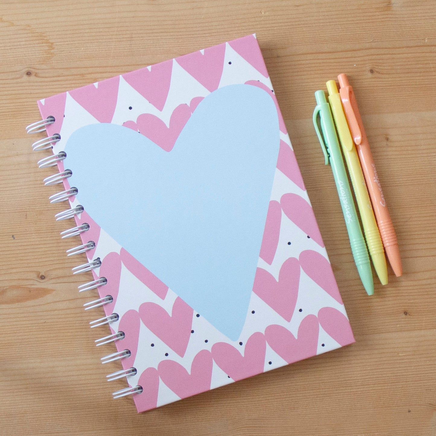 Caderno A5 Capa Dura Pautado (100 FL) PINK HEARTS