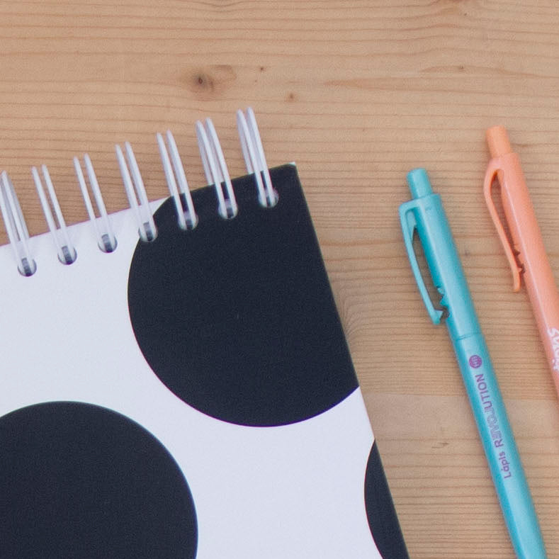 Caderno A5 Argolas Topo Capa Dura BIG DOTS BLACK
