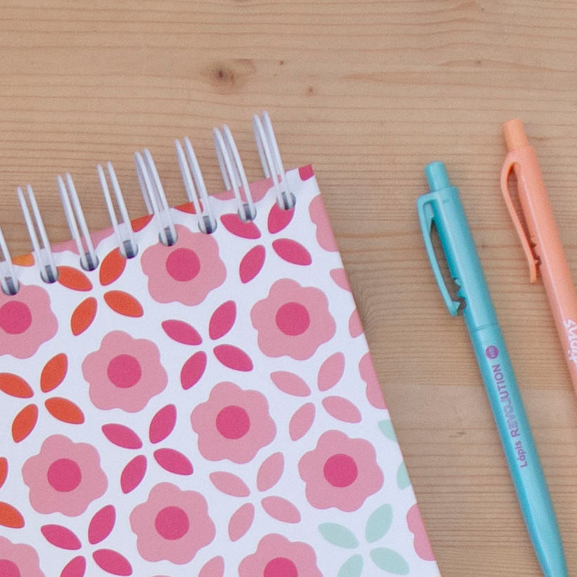 Caderno A5 Argolas Topo Capa Dura FLOWERS