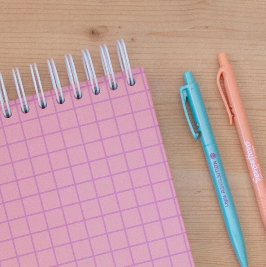 Caderno A5 Argolas Topo Capa Dura GRAPHIC PINK