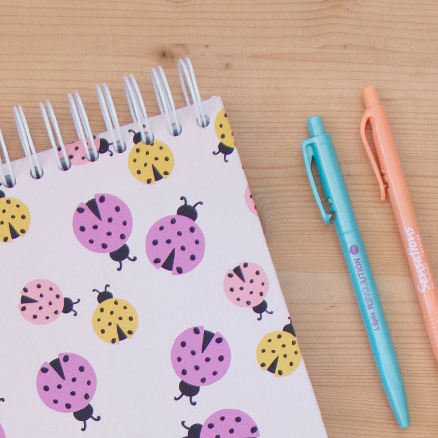 Caderno A5 Argolas Topo Capa Dura LADY BUG