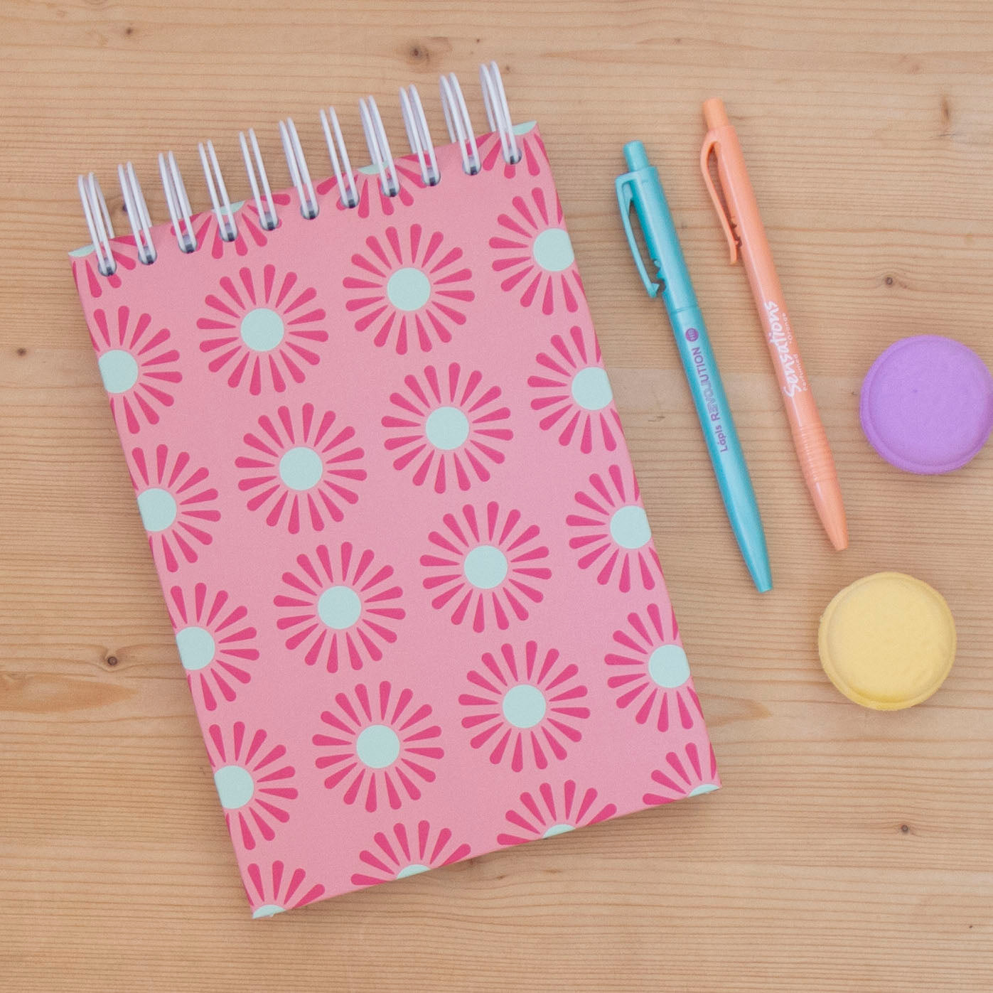 Caderno A5 Argolas Topo Capa Dura PINK LOTUS