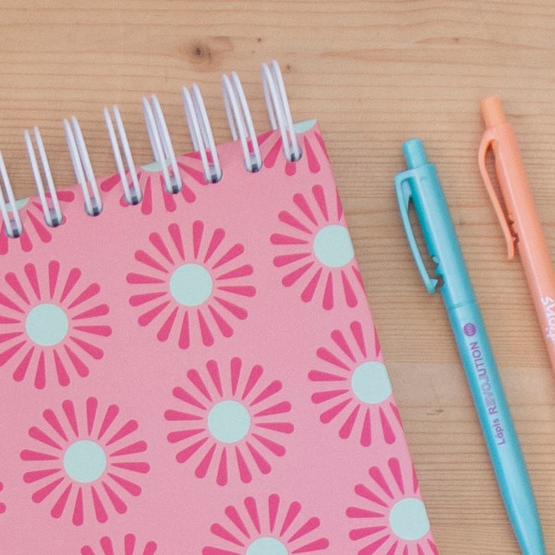Caderno A5 Argolas Topo Capa Dura PINK LOTUS