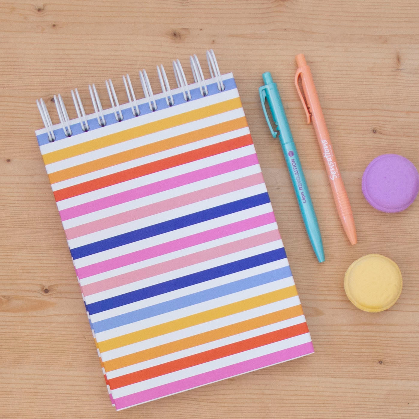 Caderno A5 Argolas Topo Capa Dura STRIPES