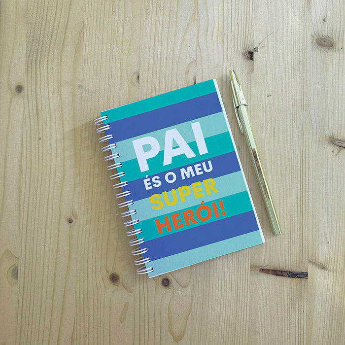 Caderno A6 Argolas Capa Mole Pai És o Meu super Herói!