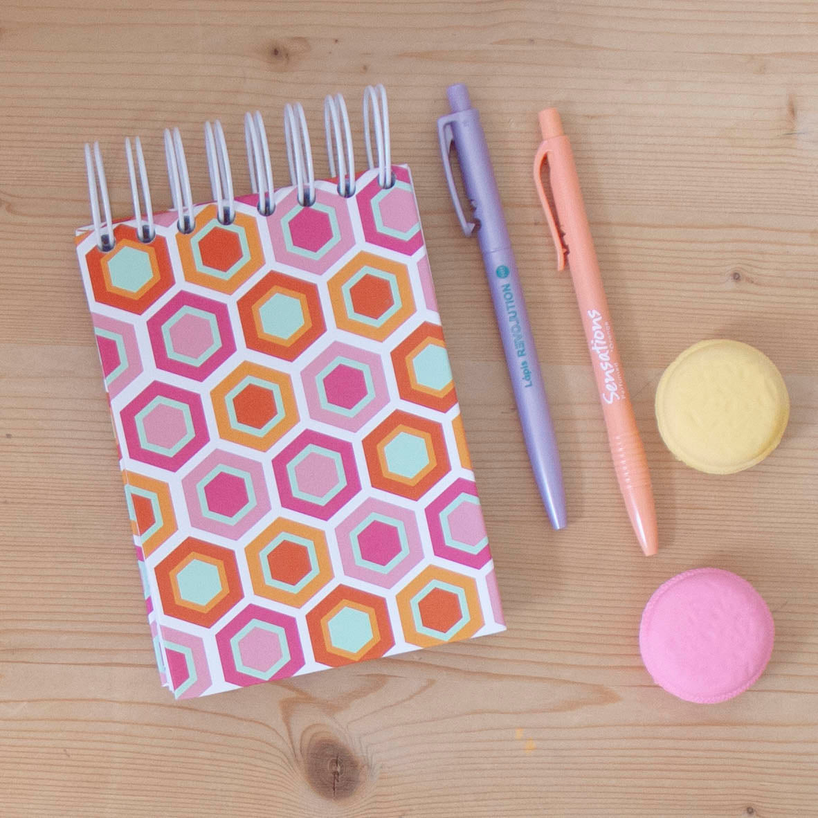 Caderno A6 Argolas Topo Capa Dura FAVO DE MEL