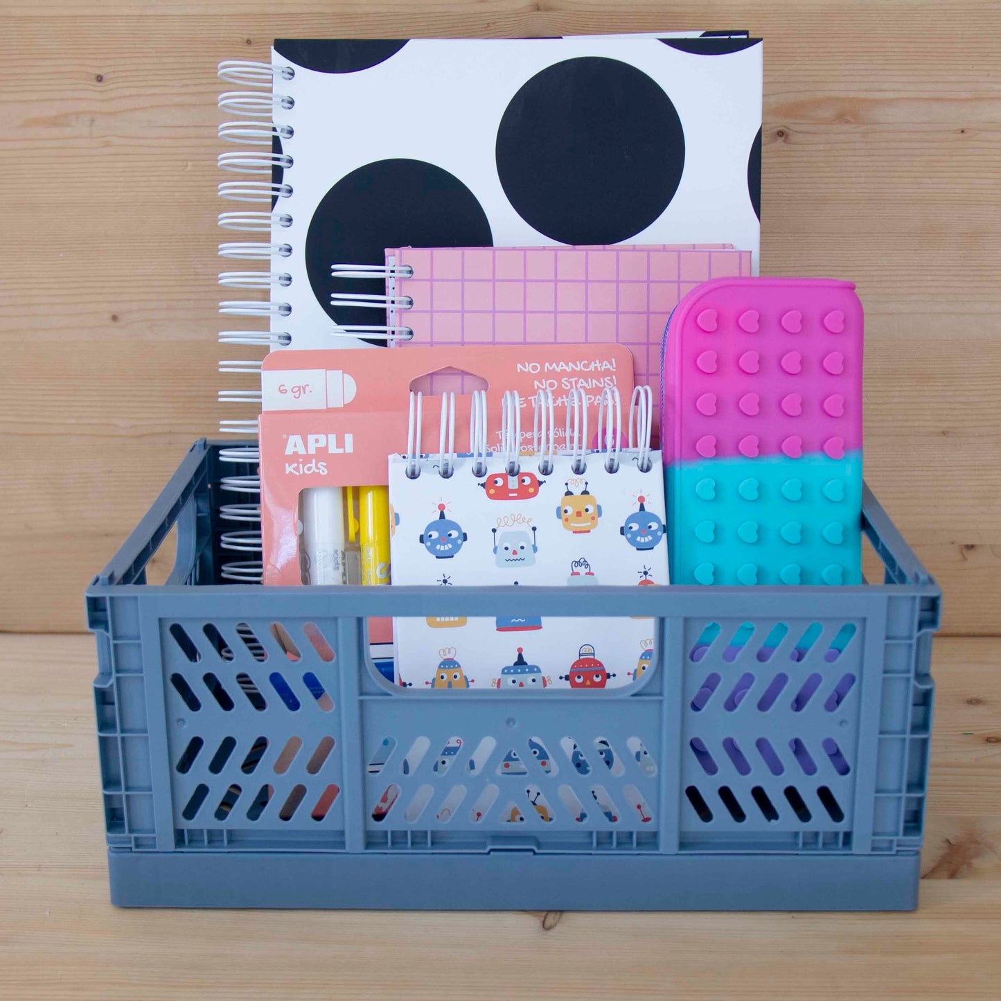 Organizador de mesa Caixa Média Dobrável AZUL