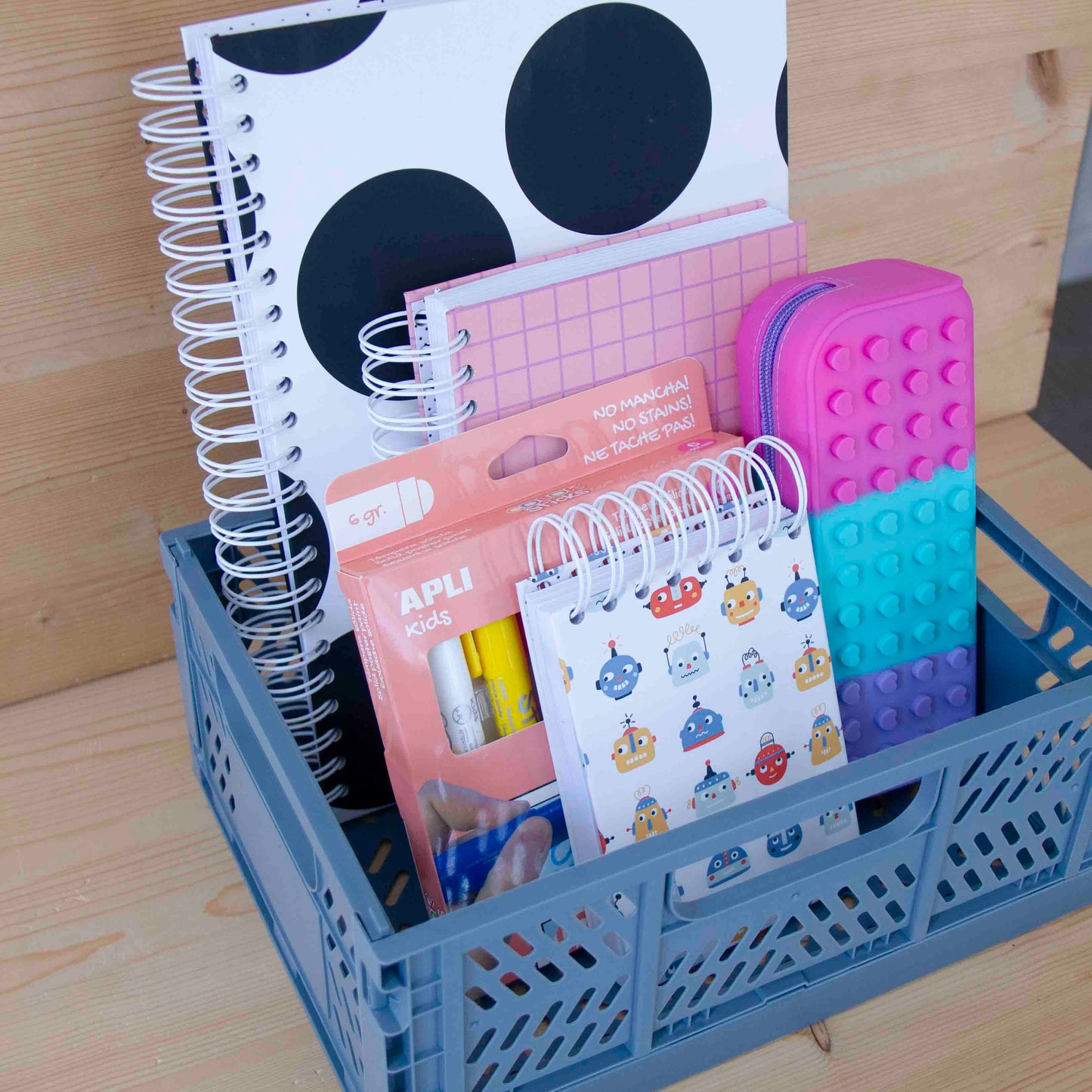 Organizador de mesa Caixa Média Dobrável AZUL