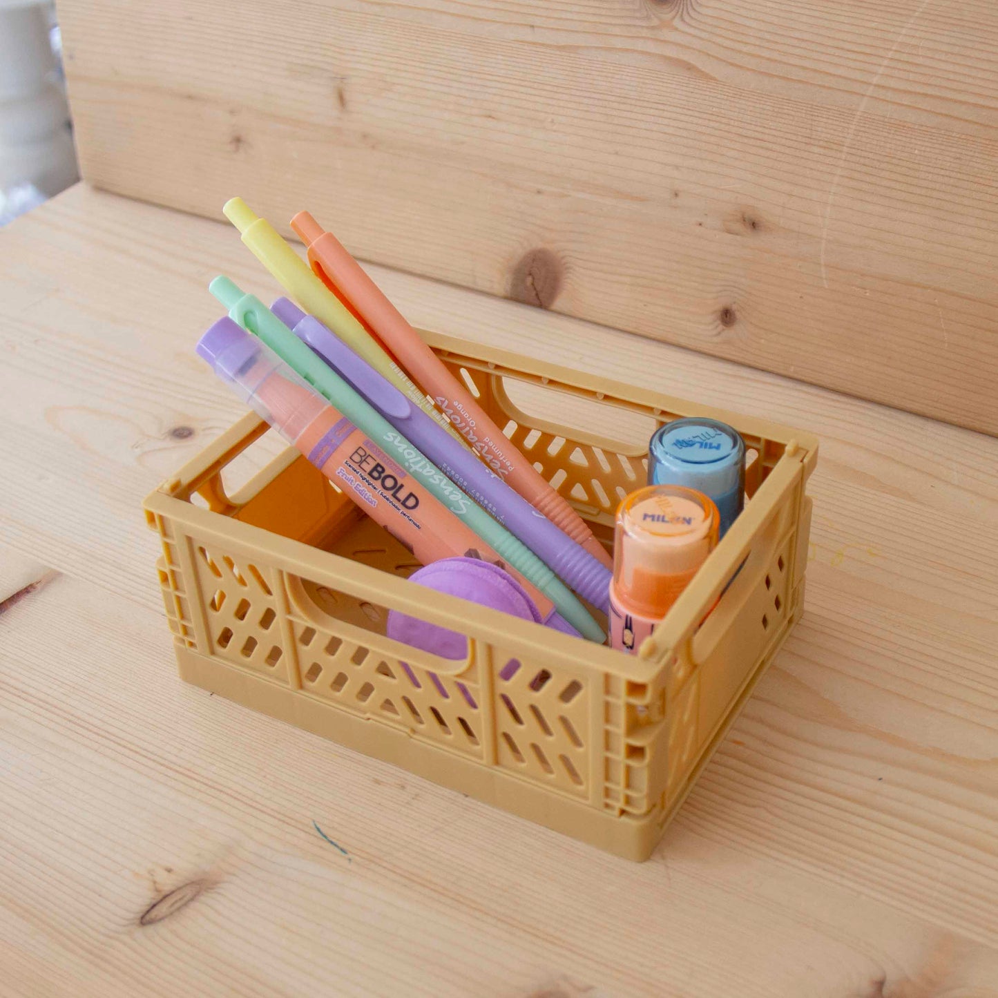Organizador de mesa Caixa Mini Dobrável MOSTARDA