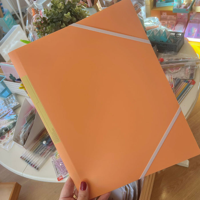 Capa de elásticos A4 PP Pastel Laranja