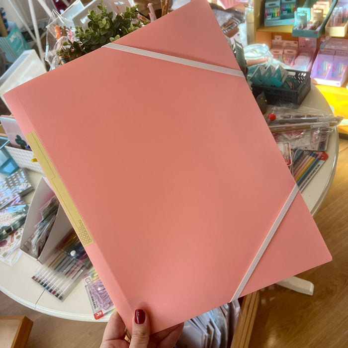 Capa de elásticos A4 PP Pastel Rosa