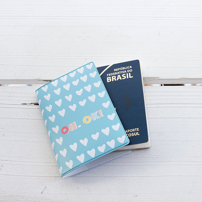 Capa de Passaporte Blue Hearts