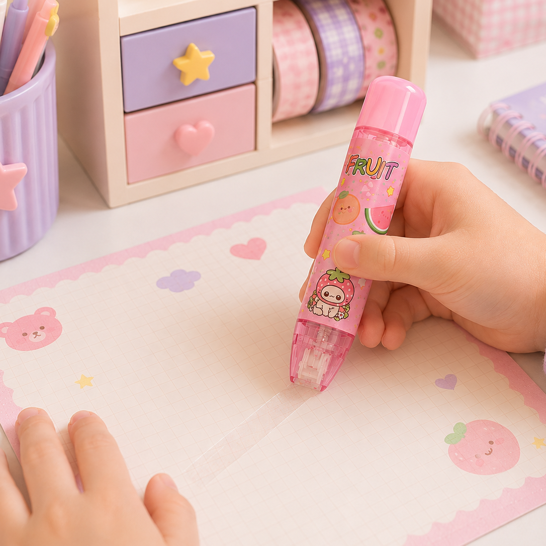 Cola em fita Kids 6m x 5mm FRUIT PINK