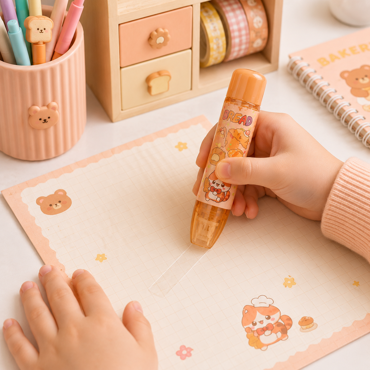 Cola em fita Kids 6m x 5mm LARANJA
