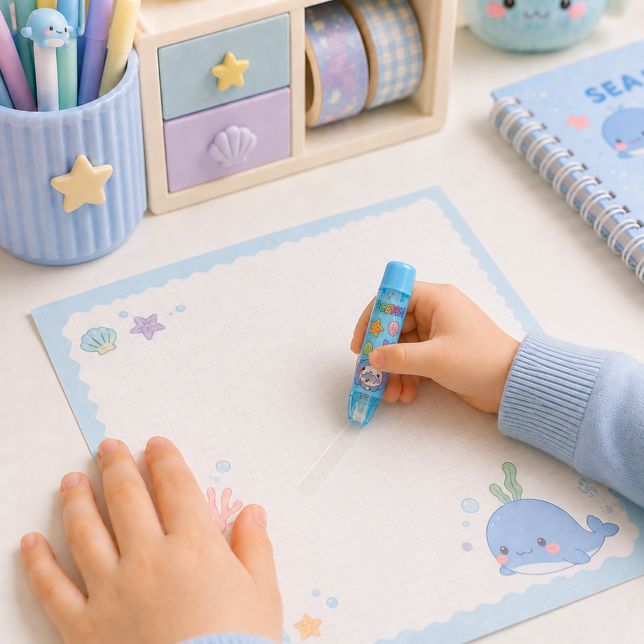Cola em fita Kids 6m x 5mm OCEAN BLUE