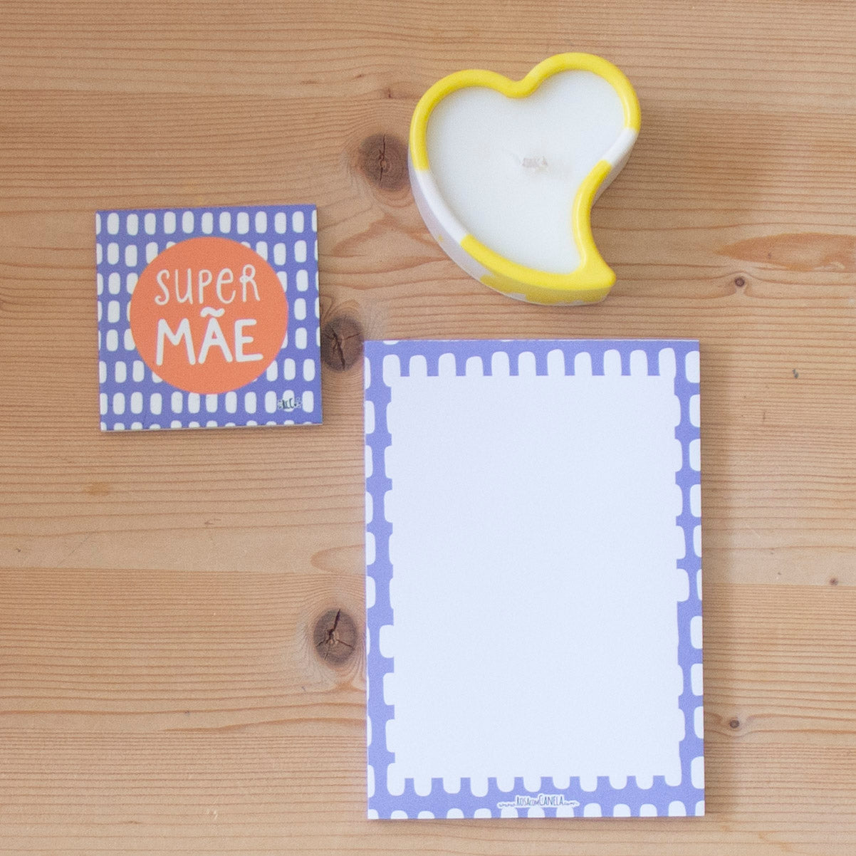 Kit Mãe Azul Vela Perfumada/Azulejo/Bloco