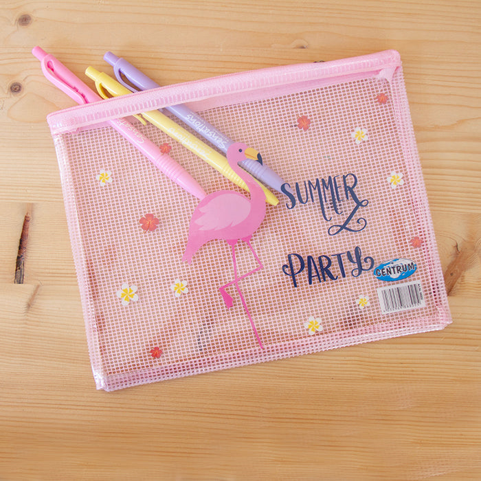 Estojo Zipper Bag (22 x 16,8 cm) Rosa Flamingo