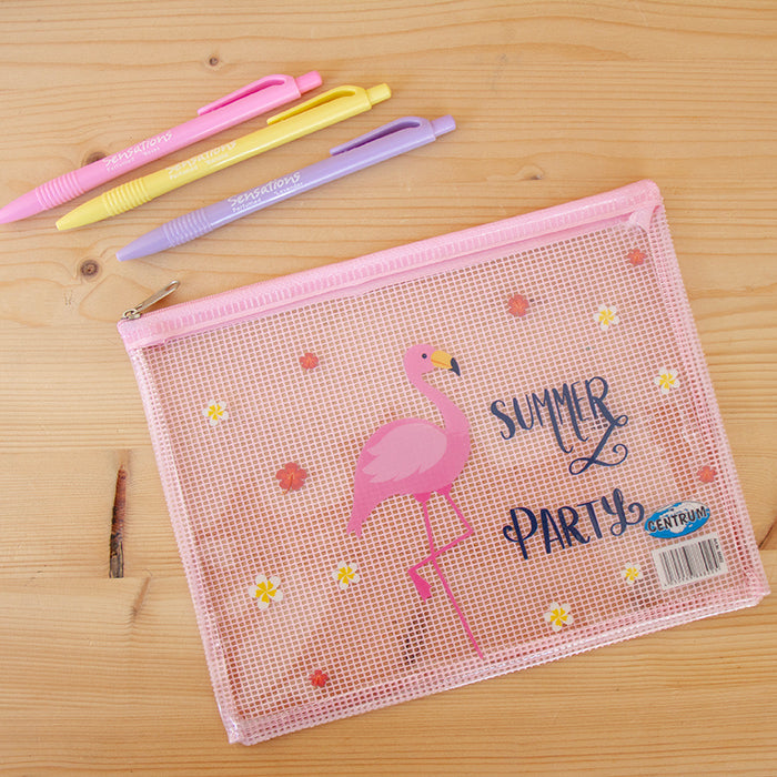 Estojo Zipper Bag (22 x 16,8 cm) Rosa Flamingo