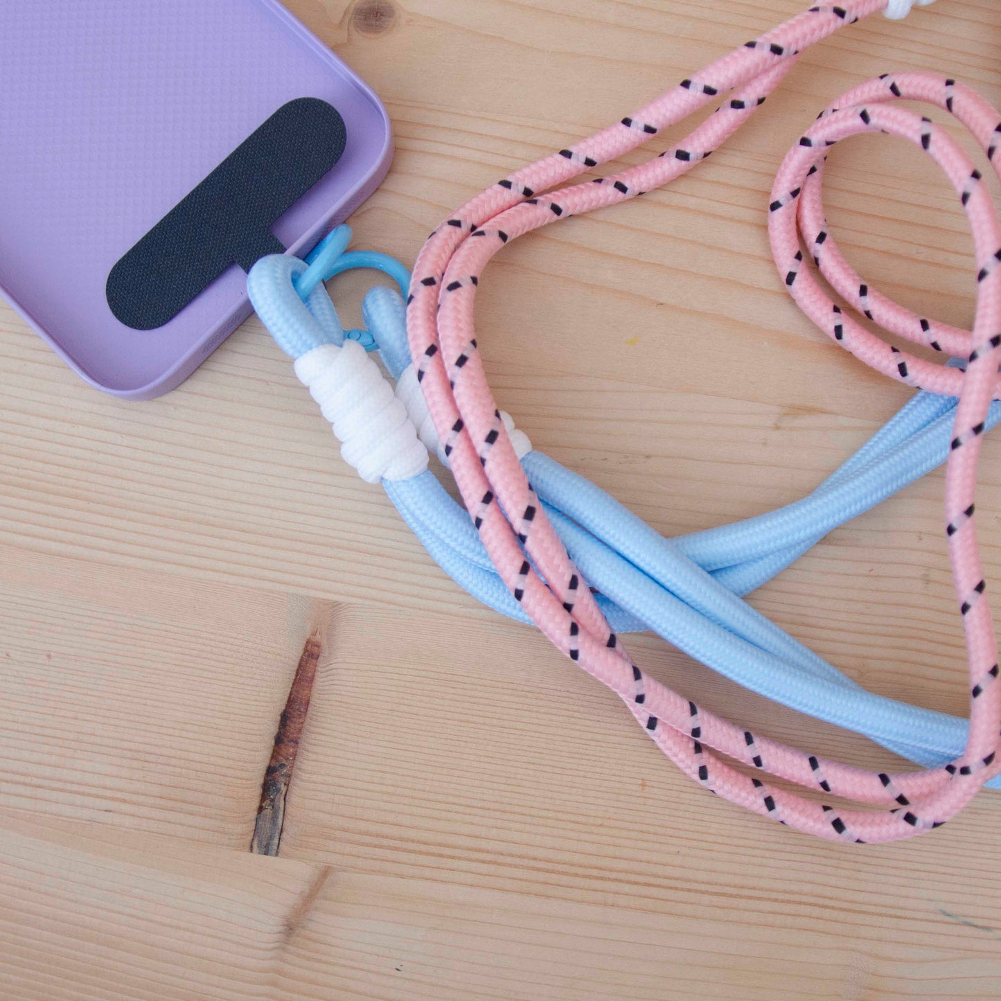 Fita Nós para Smartphone Comprida Rosa/Azul