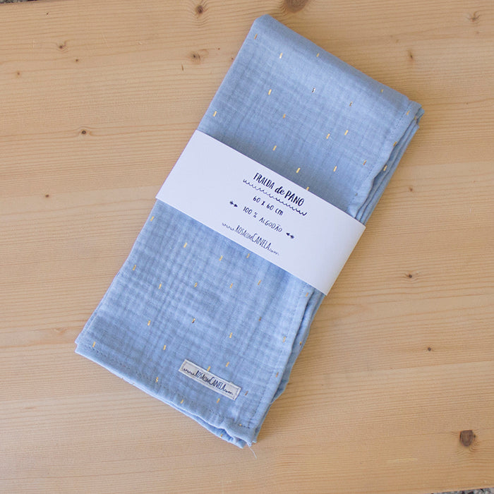 Fralda de Pano 60 x 60 cm Blue Gold