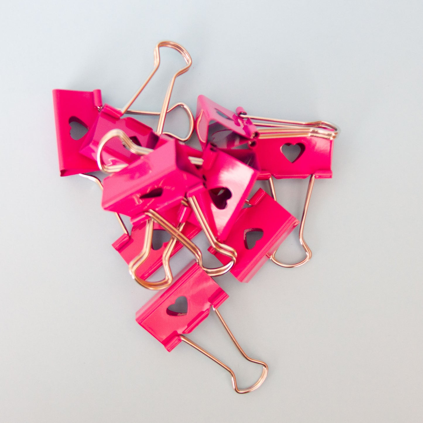 Kit 10 Molas 32mm Coração Rosa
