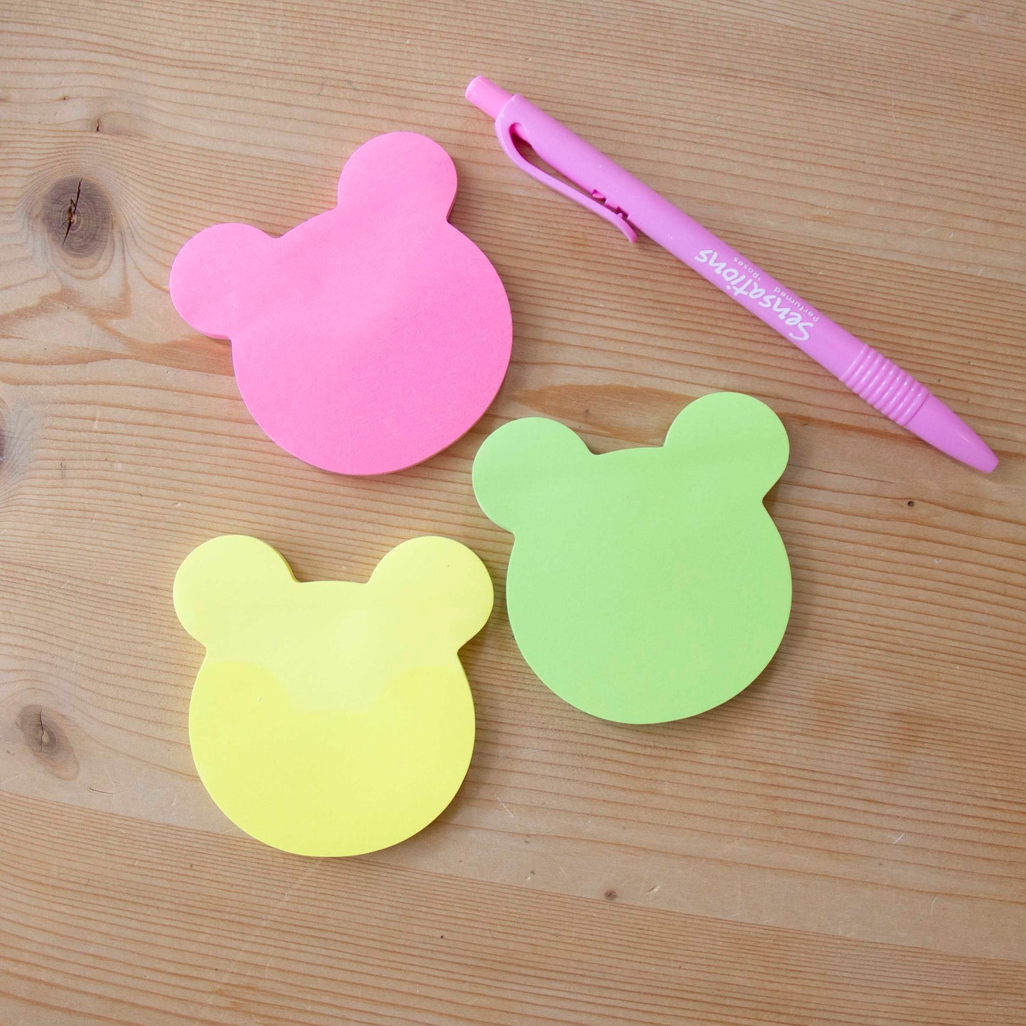 Kit 3 Sticky Notes Neon Mickey (Amarelo/Rosa/Verde