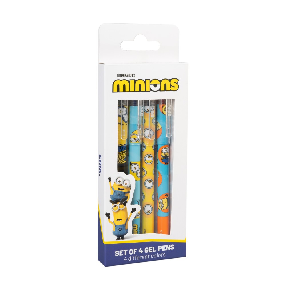 Kit 4 Canetas Apagáveis MINIONS