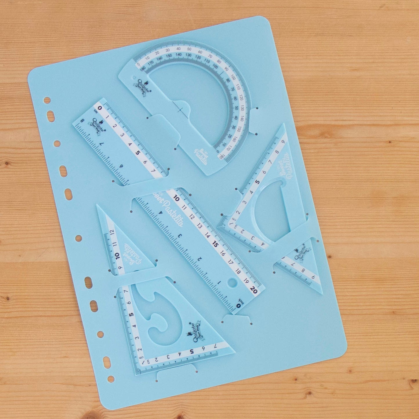 Kit 4 Réguas 20cm Pastel Azul