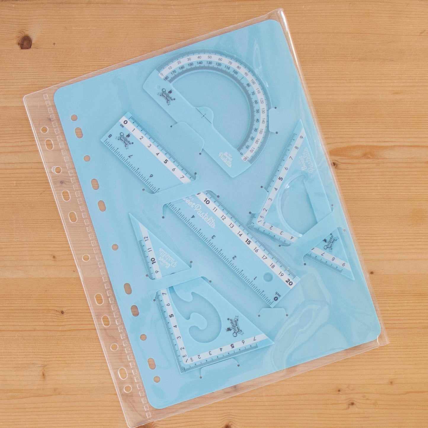 Kit 4 Réguas 20cm Pastel Azul