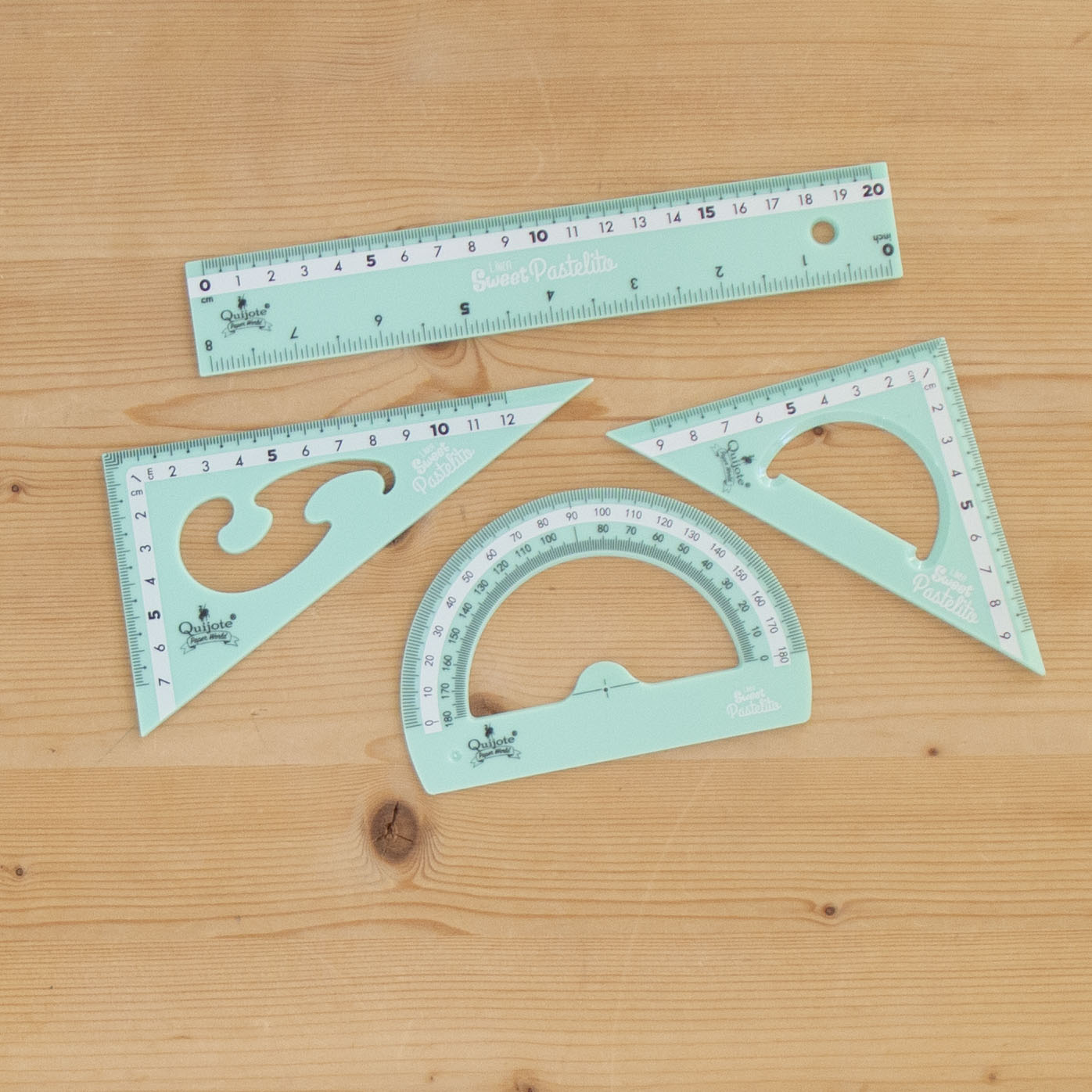 Kit 4 Réguas 20cm Pastel Menta