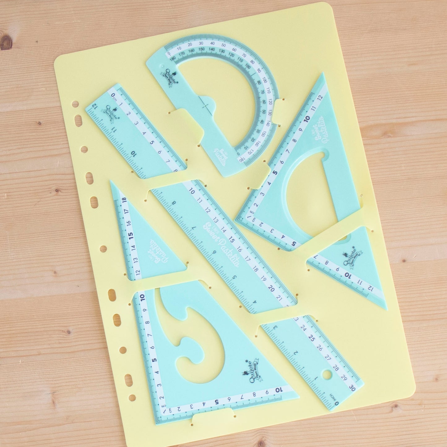Kit 4 Réguas 30cm Pastel Menta Amarelo