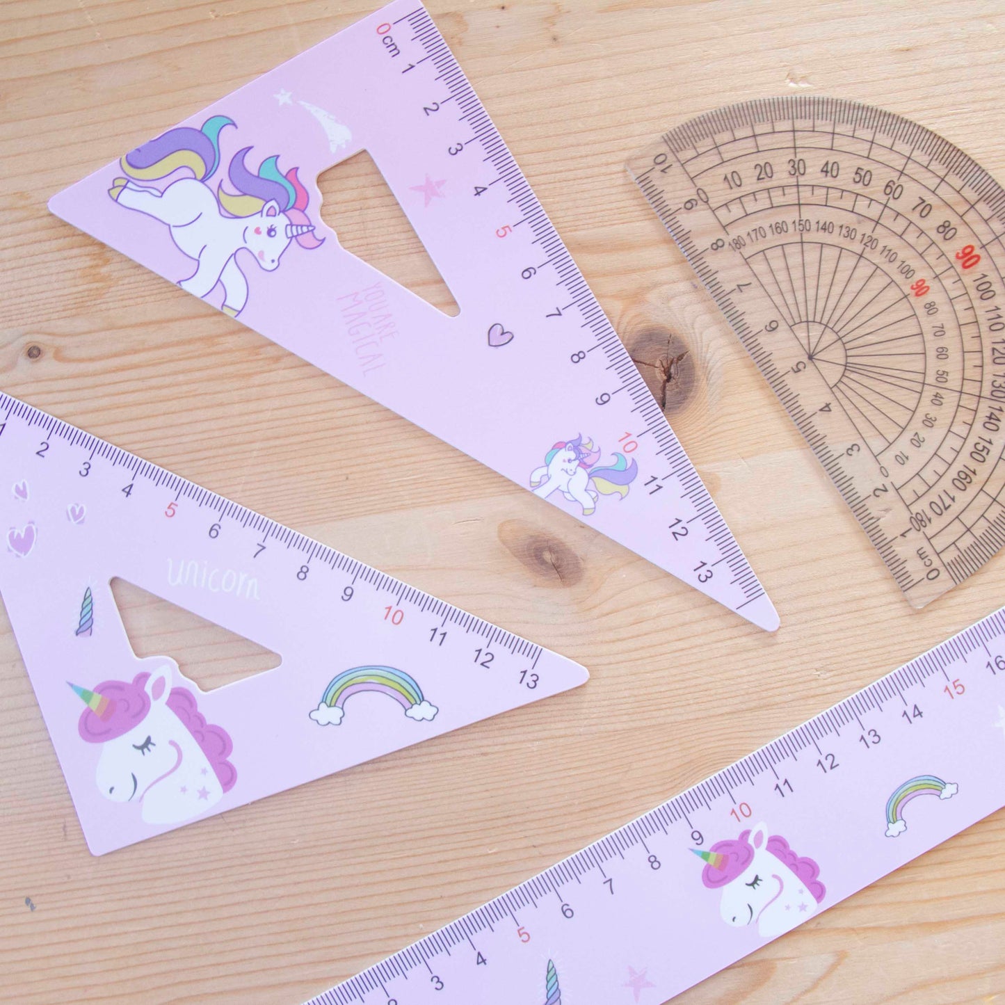 Kit 4 Réguas 20 cm Unicórnio
