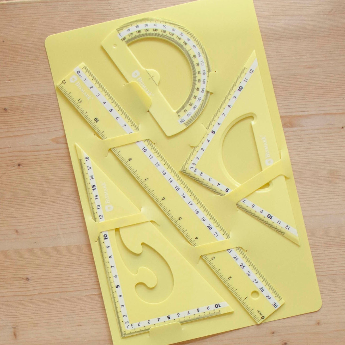 Kit 4 Reguas 30cm Pastel Amarelo