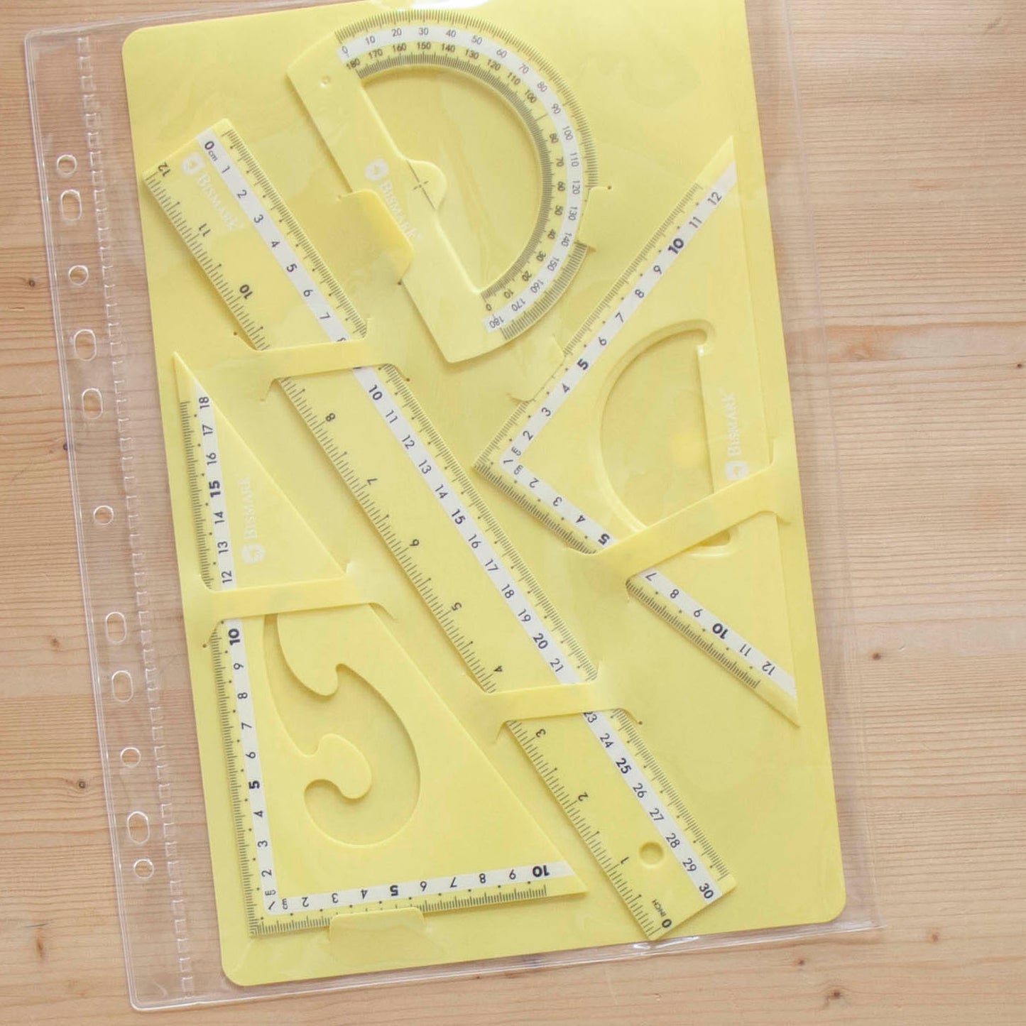 Kit 4 Reguas 30cm Pastel Amarelo