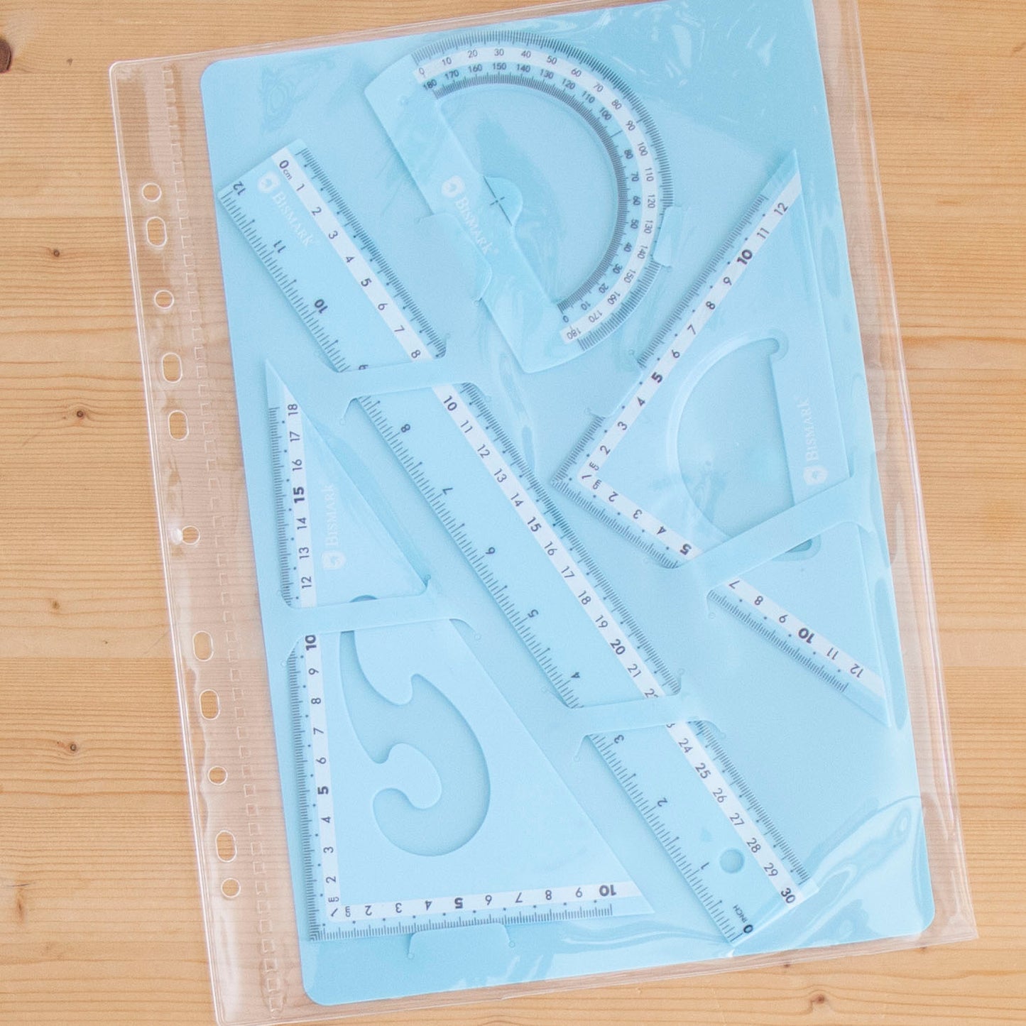Kit 4 Réguas 30cm Pastel Azul