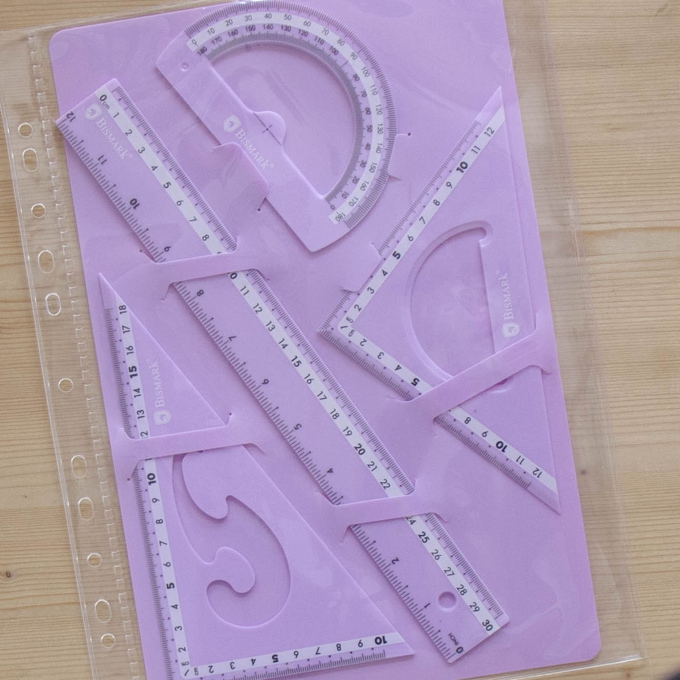 Kit 4 Reguas 30cm Pastel Lilás
