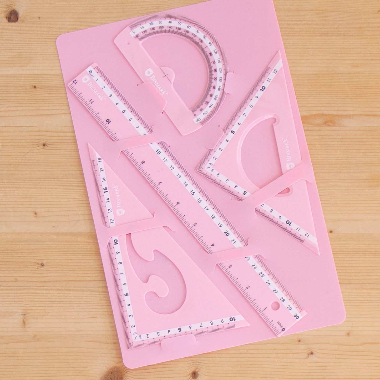 Kit 4 Reguas 30cm Pastel Rosa