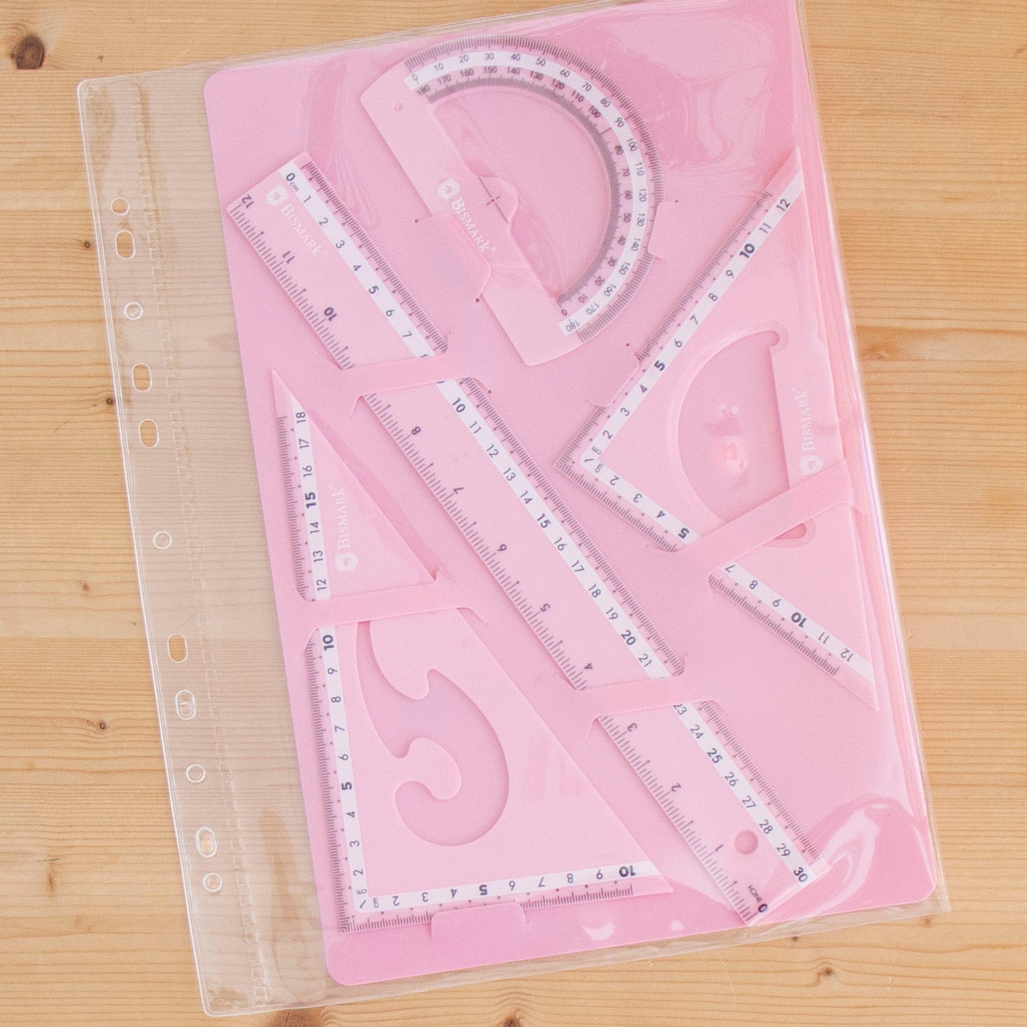 Kit 4 Reguas 30cm Pastel Rosa