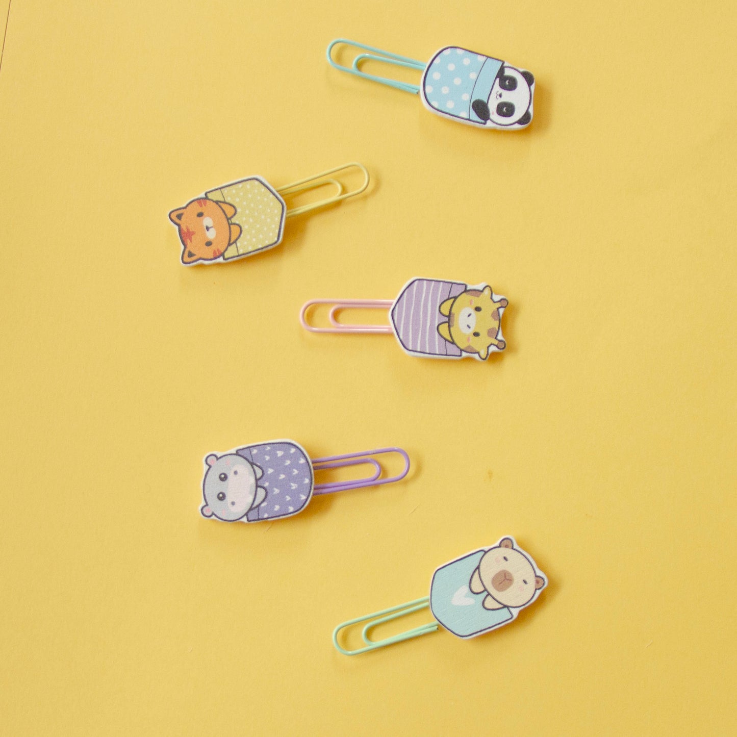 Kit 5 Clips Marcadores de Livros WILD ANIMALS
