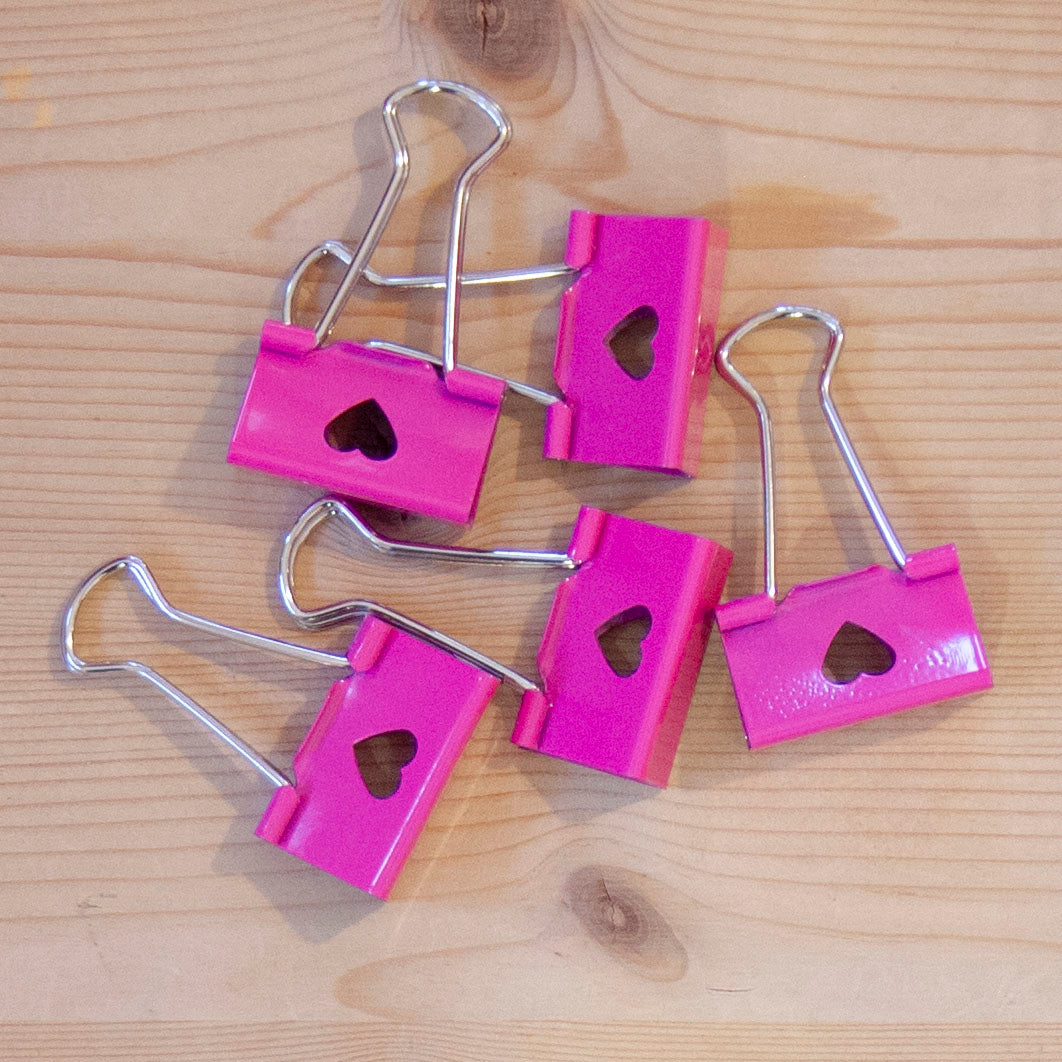 Kit 5 Molas 32mm Coração Rosa