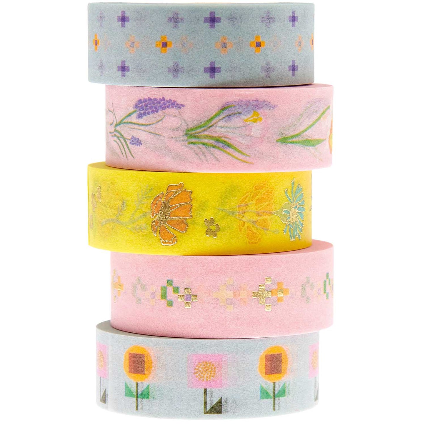 Kit 5 Washi Tape Floral